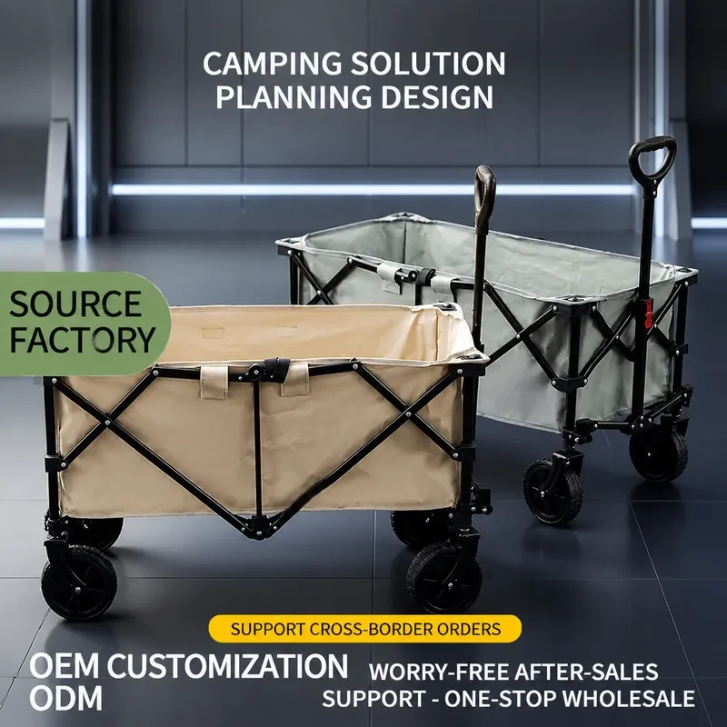 for Mountain Guest New Camping Four Folding Trolley Portable Shopping Fishing Picnic Green Cart