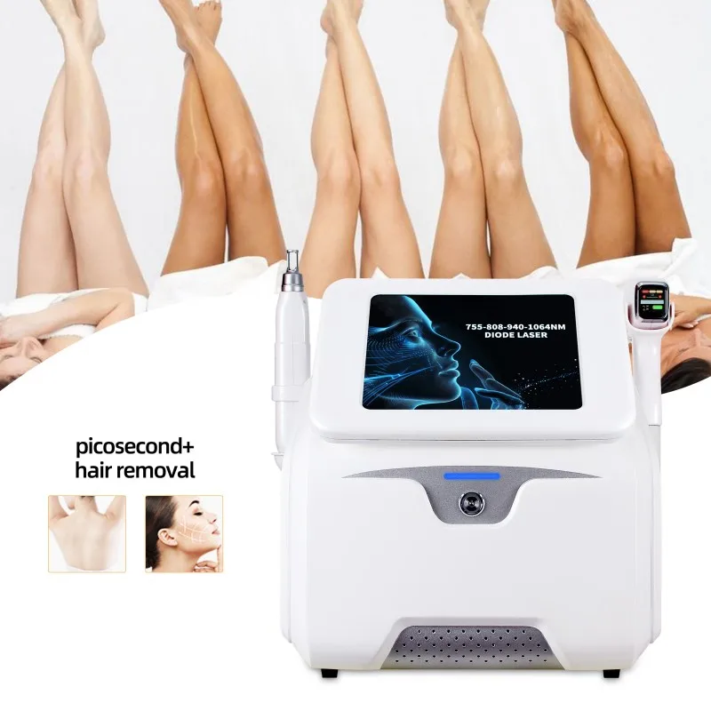 

Professional 2 In 1 Soprano Ice Platinum 808nm Diode Laser Hair Removal Machine 755 808 1064 940NM 4 Wavelengths Hair Removal