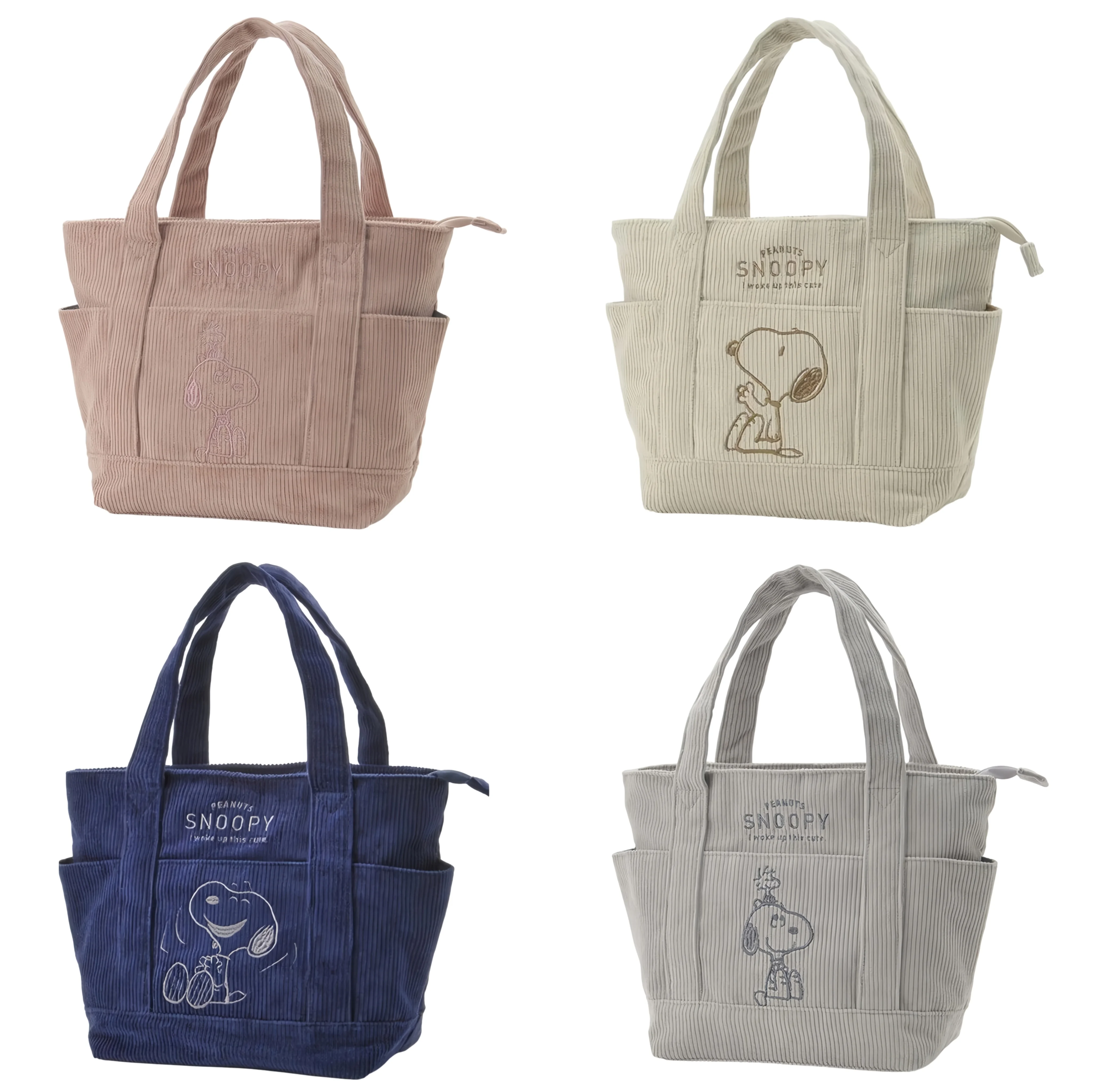 

Вельветовая сумка Snoopy, милая японская студенческая повседневная универсальная модная сумка-тоут большой вместимости