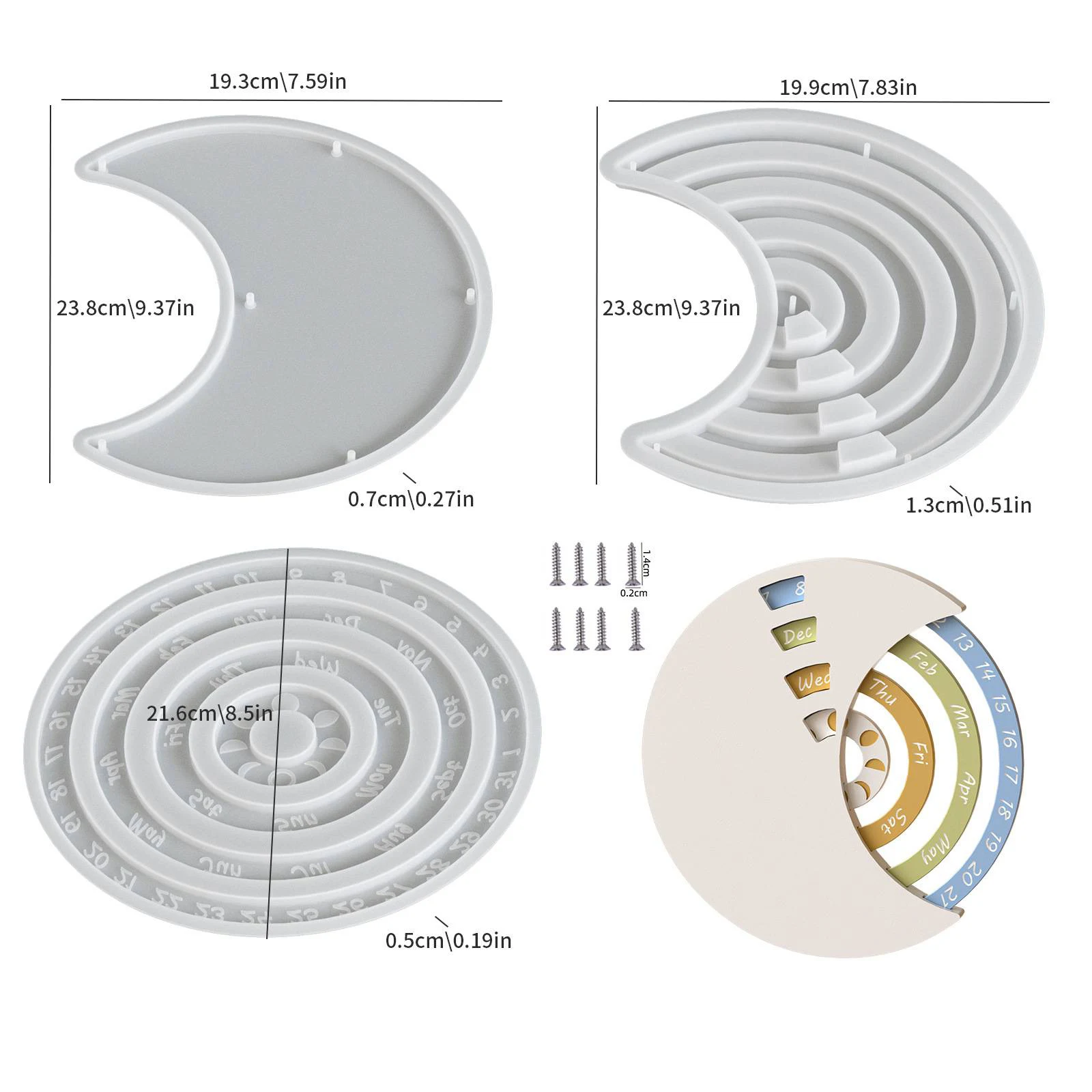 

Moon Calendar Resin Molds DIY Home Decorative Date Dial Epoxy Resin Mold for Resin Epoxy Casting DIY Art Decoration