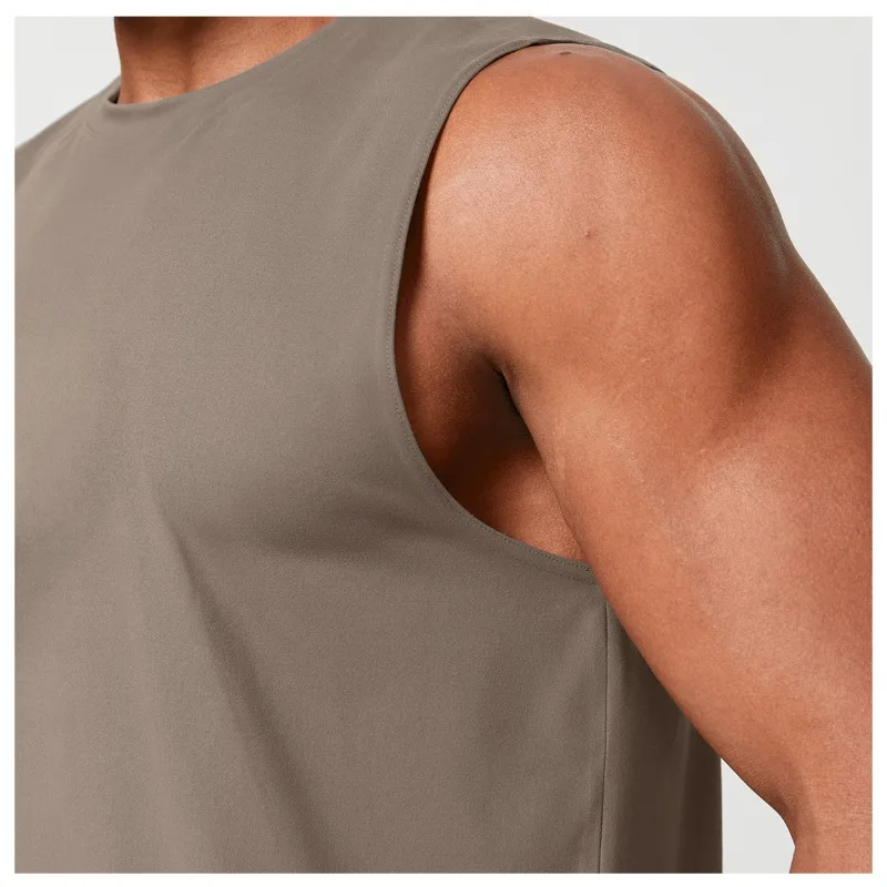 

Yoga Fitness Suit Men's Sleeveless Sports Top Solid Color Breathable Sweat Wicking Running Casual Vest