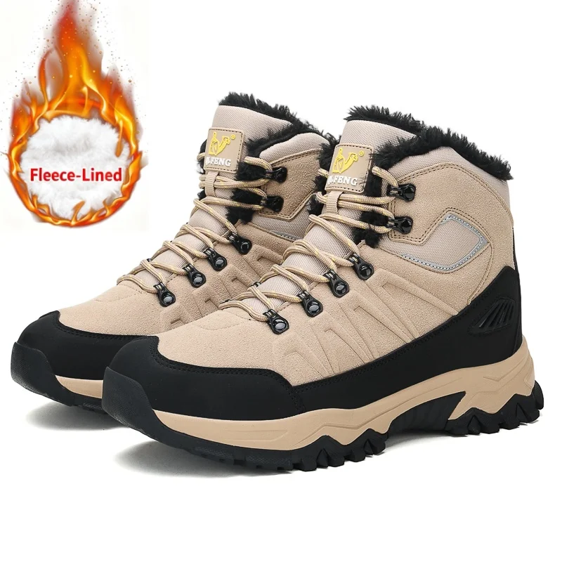 

Мужские зимние уличные теплые зимние ботинки размером от 39 до 48, подходящие для активного отдыха, альпинизма и кемпинга.