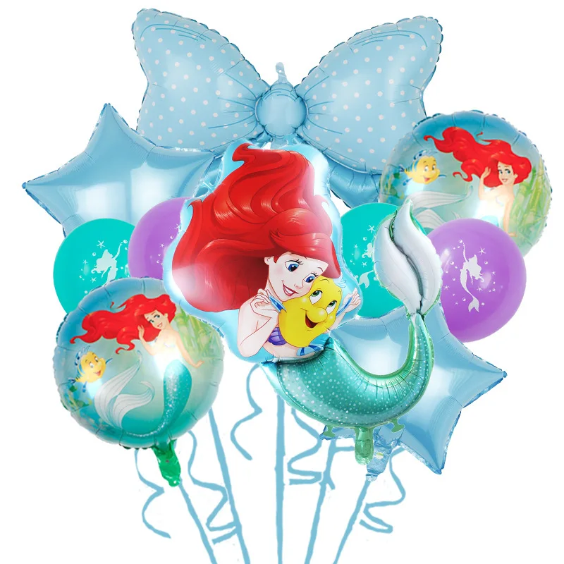 Mermaid Cartoon And Anime-Themed One-Time Birthday Party Gathering Anniversary Balloon Set Party Decoration Supplies And Gifts