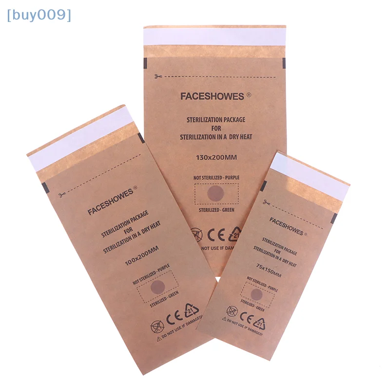 100 قطعة كرافت تطهير حقيبة المتاح معقم الأظافر حقيبة مانيكير التعقيم آلة التطهير أكياس كيس نظيفة