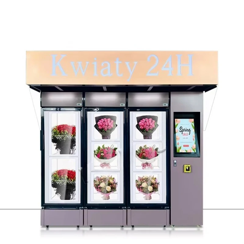 FOODLINE Customized Energy-saving Cooling Flower Vending Machine Multiple Compartment Locker Vending Machine for Bouquet