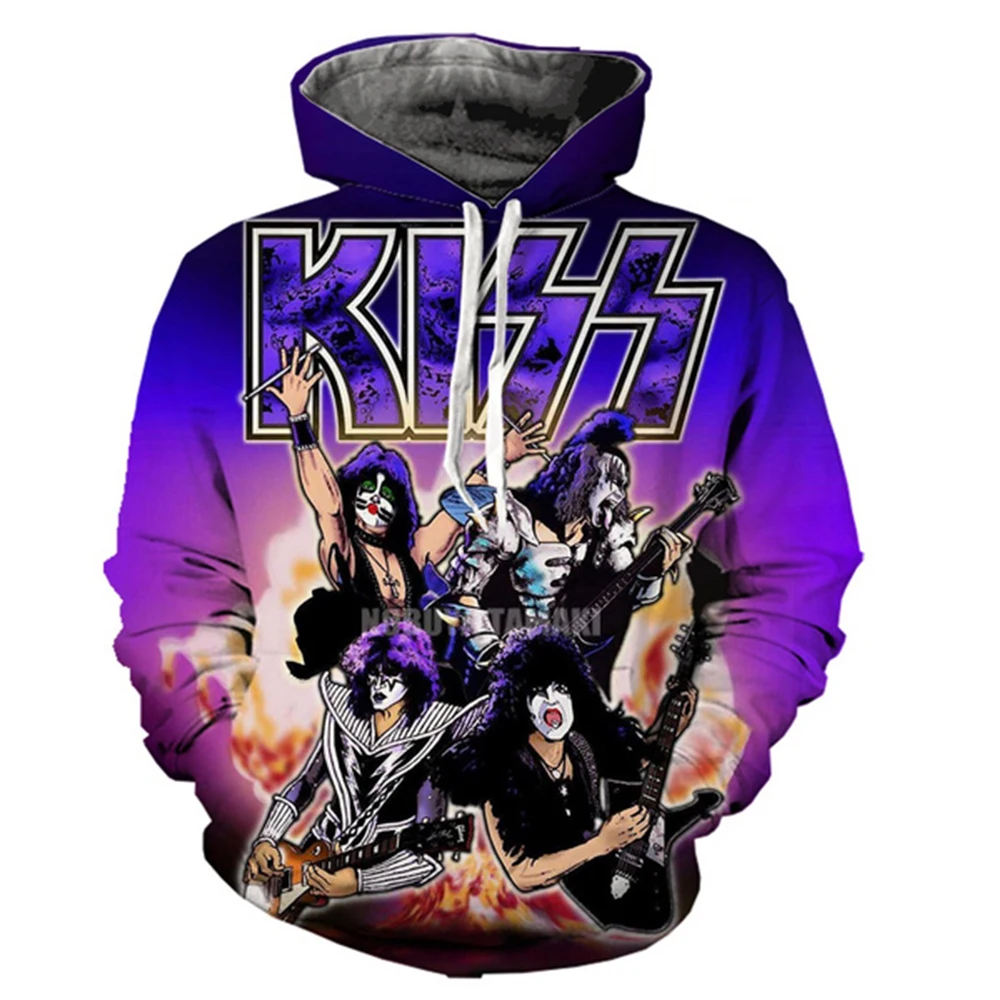 Fashion Hoodies Rock Singer Kiss Band 3d Print Sweatshirts Men Women Hooded Oversized Hoodie Kids Pullover Sweatshirts Clothing