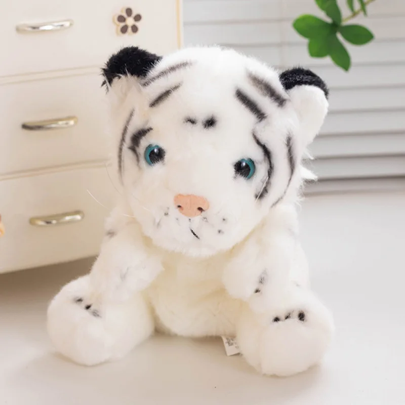New Tiger Plush Toys Hand Puppet Cotton Stuffed White Yellow Tiger Dolls Hand Puppets Educational Fairy Tale Theater Props H1