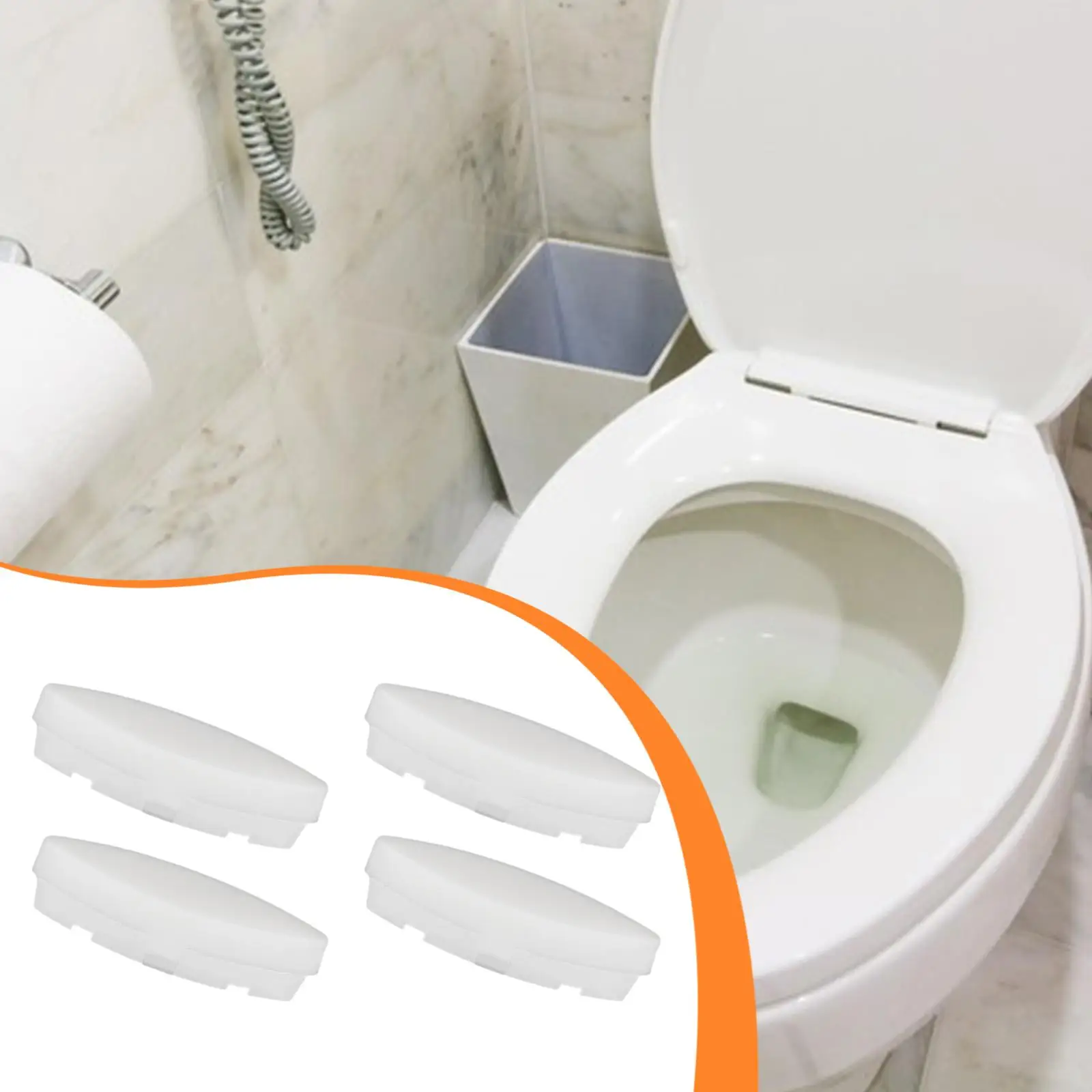 

Elongated Toilet Seat Pads White Plastic Cushioning Replacements for 1133070 1236365 Bathroom Snap in Accessories
