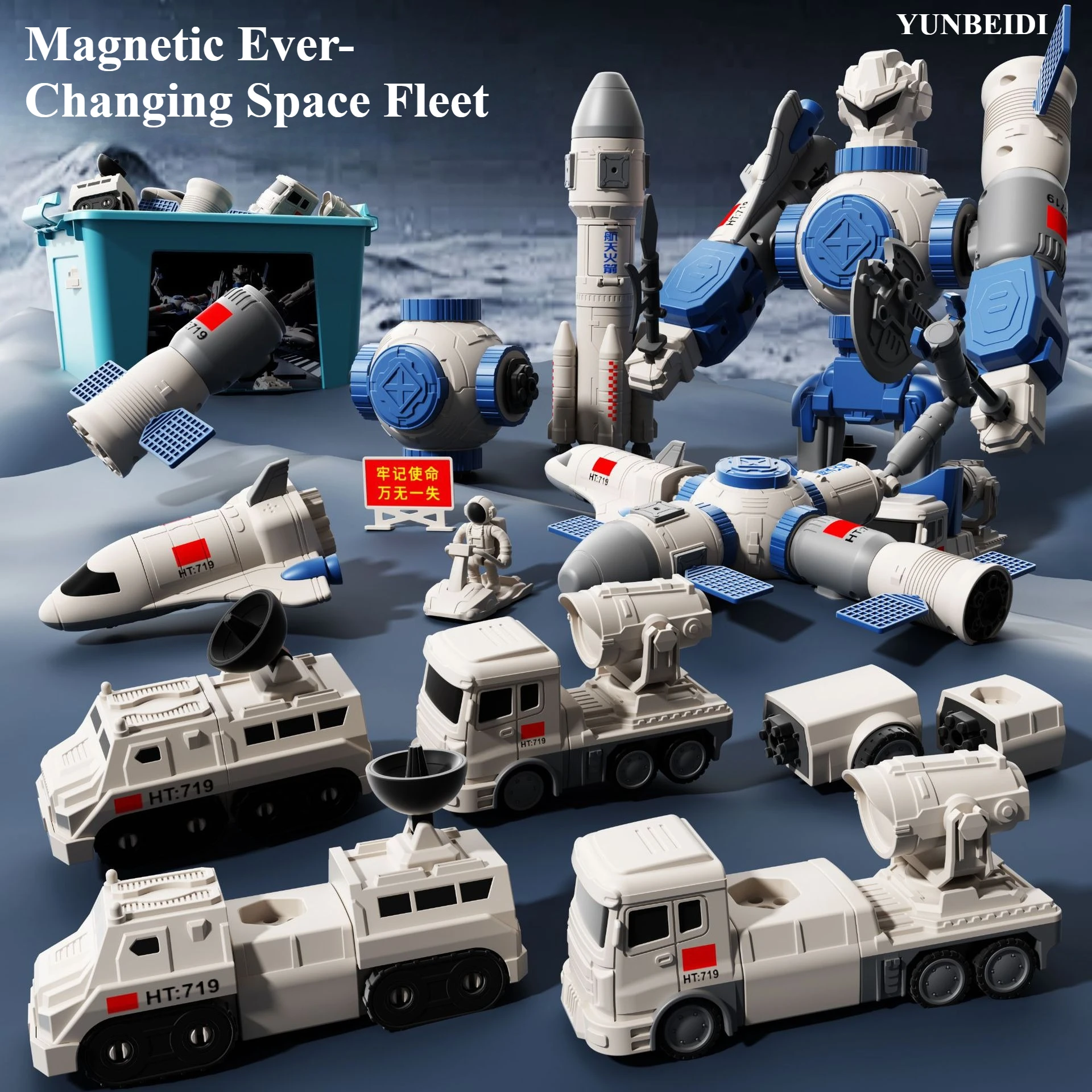 Children's Magnetic Deformation Car Robot Building Block Assembly Toy Engineering Machinery Splicing Boy Mecha Car Toy Gifts Set
