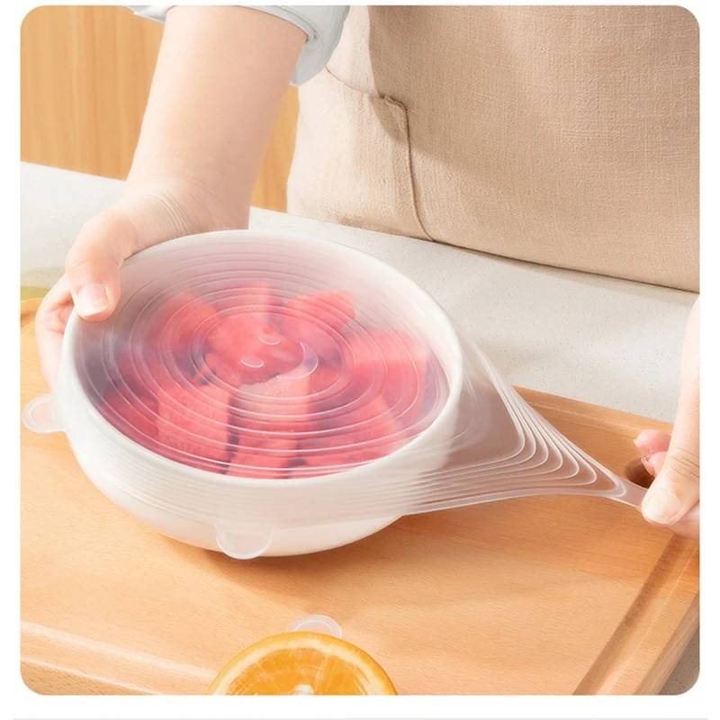 Food-Grade Silicone Fresh-Keeping Lid Stretchable Yogurt Lid Multi-Purpose Bowl Lid Refrigerator Sealing Silicone Film.