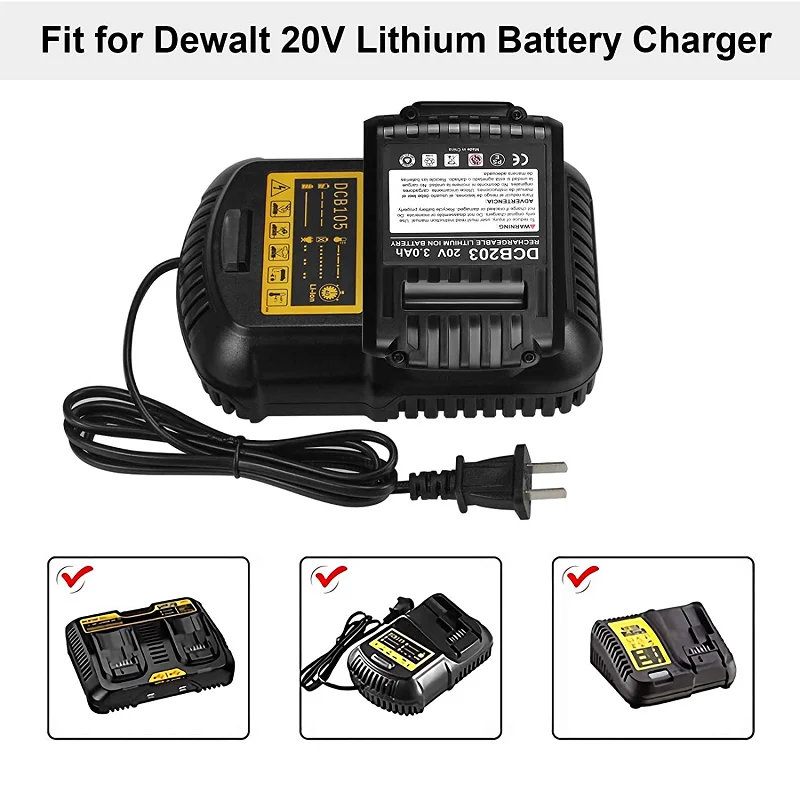 Bateria zastępcza 20 V 3.0Ah DCB203 dla akumulatorów Dewalt 20 V DCB200 DCB201 DCB204 DCB206 DCB207 DCB180 DCD/DCF/DCG serii