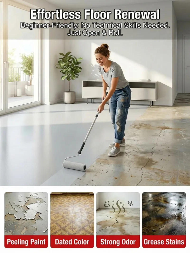 Epoxy Colored Sand Floor Paint Indoor Outdoor Wear-resistant Anti-slip Water Based Imitation Marble Self-leveling Floor Paint