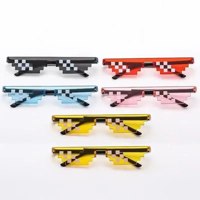 Gafas de sol de mosaico de 5 piezas, lentes de sol de mosaico de color negro, Juguetes Divertidos de bromas geniales