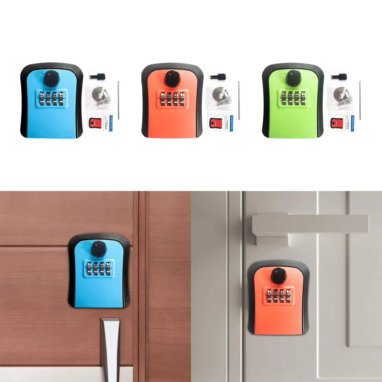 Keys Lock Box Wall Mount Knob Switch Password Lock Box Key Storage Box for Home House Keys Outdoor Garage New House Decoration