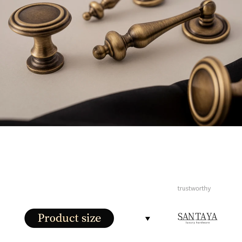 Antique brushed brass cupboard pull and furniture knob — supplier illustration 18