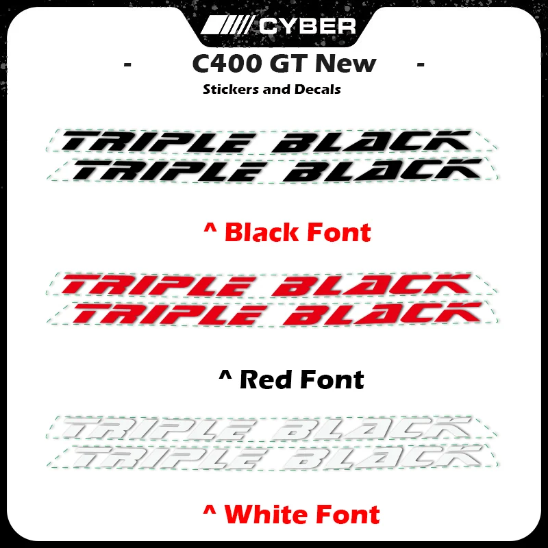 Autocollant de carénage de moto pour BMW, conception bicolore, triple noir, logo personnalisé, version imprimée OEM, C400 ightOEM