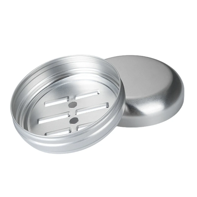 Aluminum Soap Box Travel Soap Container Dish with Drainages Layer Waterproof and Rustproof Metal Soap Holder for Home Travel Use