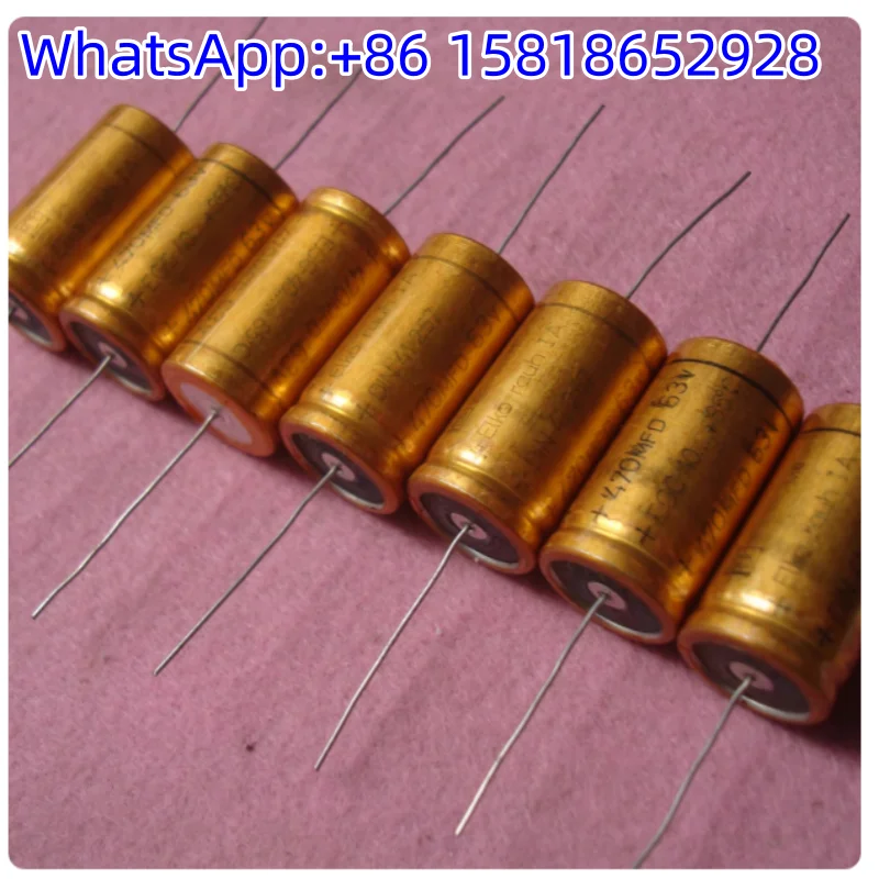 1pcs 63V 470UF German ROE gold bullet vintage gold-plated valve hi-fi axial cathode audio capacitors