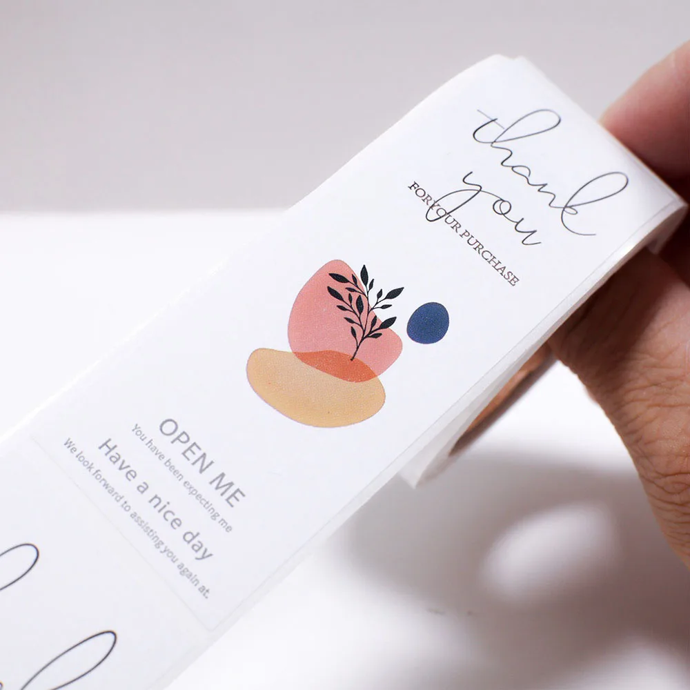 100pcs/roll Thank You Sticker Gift Box Sealing Minimalist Sticker Labels Business Gift Decor Sticker Packaging Decoration