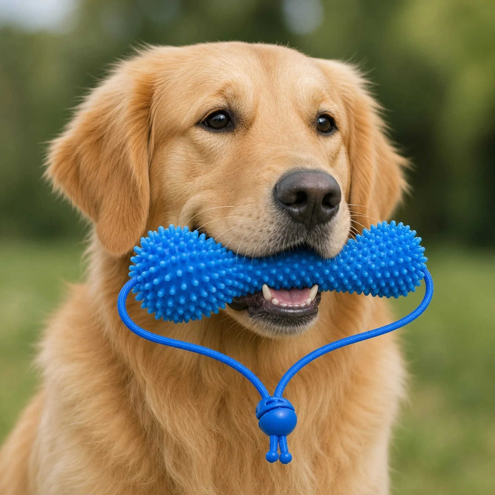 PVC Dual-Action Canine Dental Prop with Pull Rope Interactive Teeth Grinding Chewing Stick Bite-Resistance Pet Supplies
