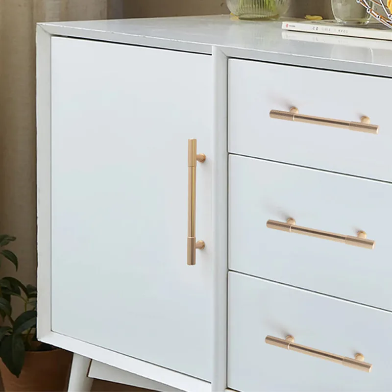 KK&FING Modern Aluminum Alloy Vertical Grain Furniture Door Handles Cabinet Drawer Knobs Wardrobe Cupboard Door Pulls Hardware