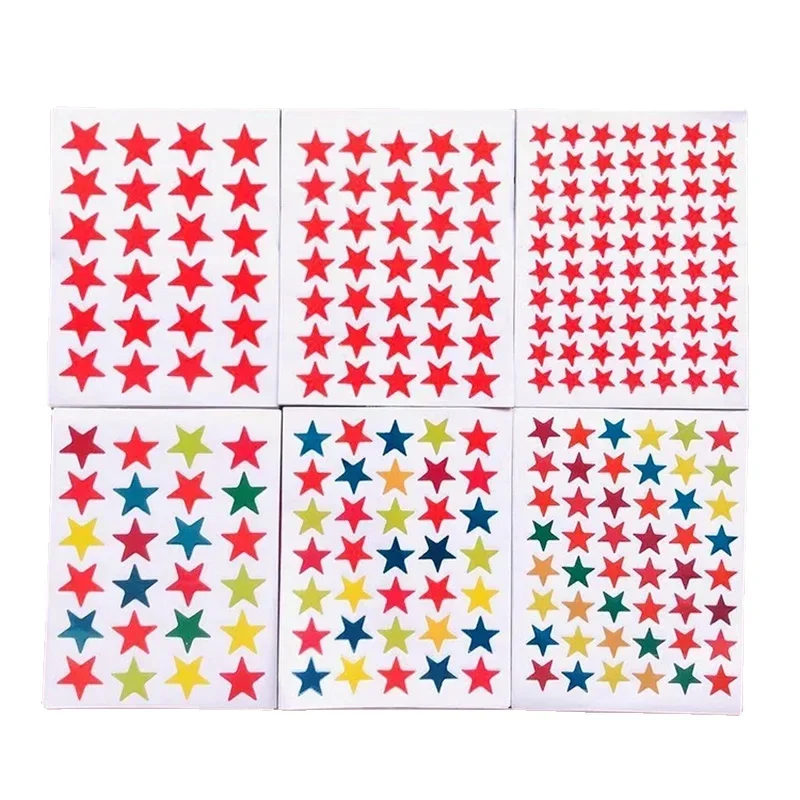 10 Sheets/Pack Award Glitter Stationery Stickers Five-Pointed Star Notebook Book Decor Sticker Adhesive Package Label