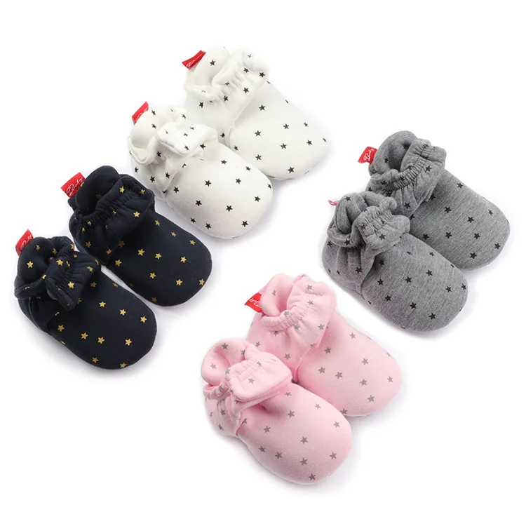 Baby Socks Shoes Star Toddler First Walkers Booties Cotton Comfort Soft Anti-slip Warm Infant Baby Boy Girl Shoes