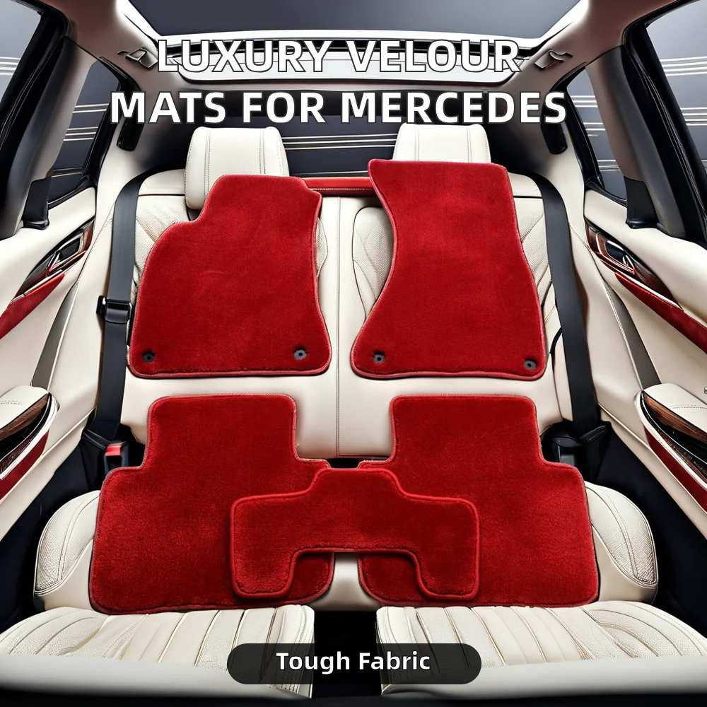 Dream Car  4-Piece Auto Velour Textile Floor Mats Set Original Plush Nylon Foot Carpet For Benz Class W176 W169 C 3D X1