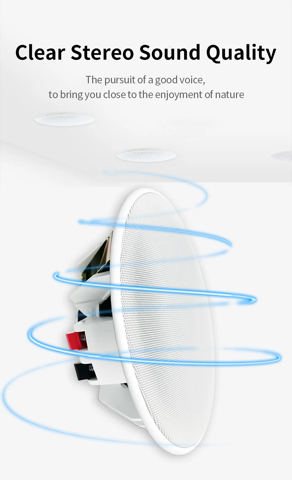 Description Picture 3 of item5Inch High fidelity Ceiling Speaker Perfect For Office Living Room Bathroom Passive Speakers High Sound Quality Background Music