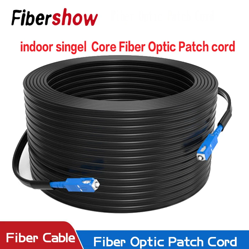Fiber Optic Drop Cable SC-UPC to SC UPC Single Mode Simplex Indoor Patch Cord Optical Cable FTTH 10m 20m 30m 50m 100m