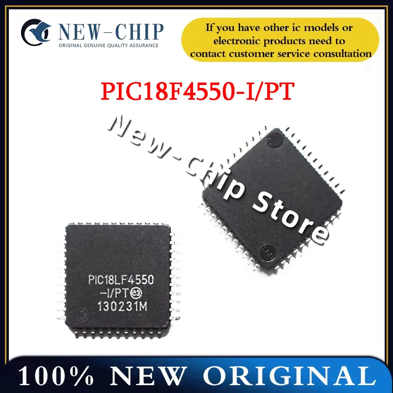 2PCS-50PCS/LOT  PIC18F4550-I/PT  8-bit microcontroller MCU IC  TQFP44  New Original PIC18F4550