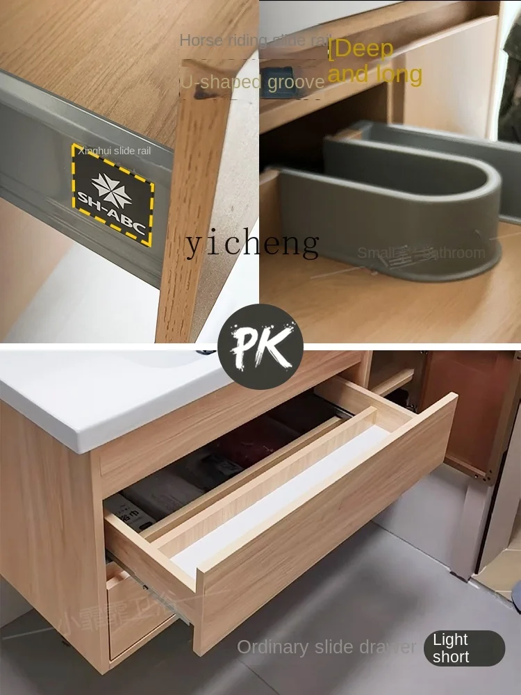 YY Bathroom Cabinet Combination Hand Washing and Face Washing Integrated Ceramic Basin Bathroom Set Washstand