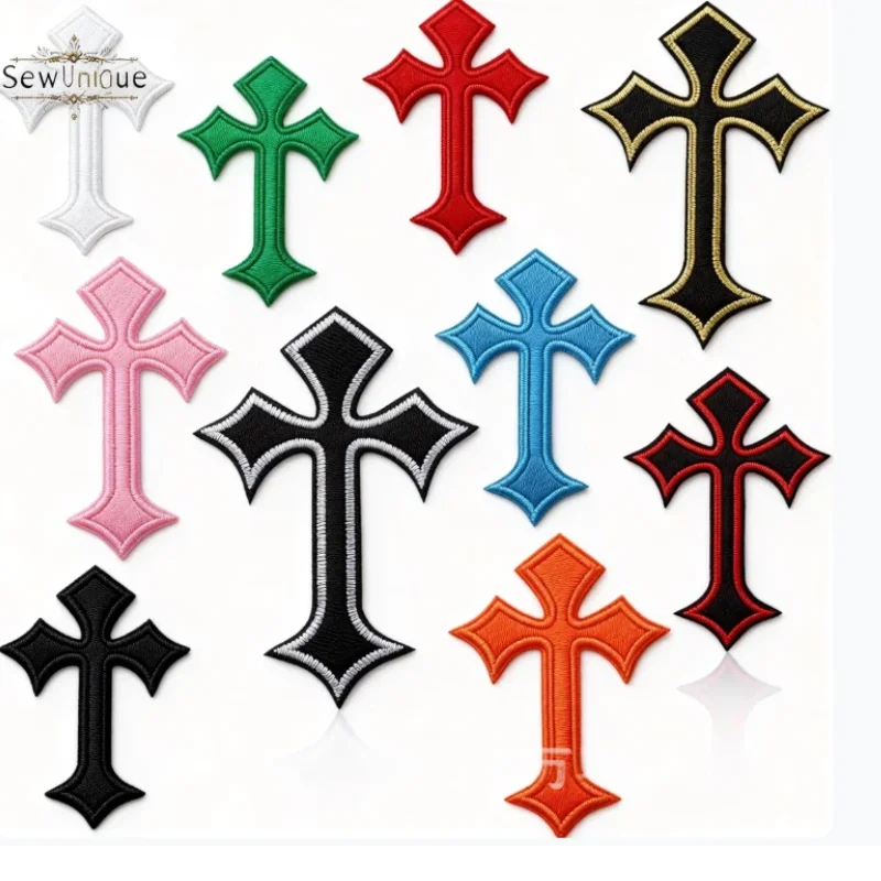 

Нашивки с крестом, тканевая вышивка, наклейка для одежды, декоративная наклейка с крестом, гладильная саржа, компьютерная вышивка, штамп