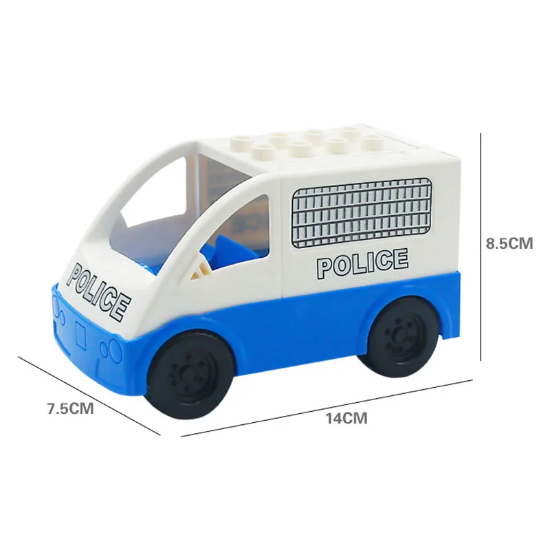 Trailer Auto Motor Boot Grote bouwstenen Collocatie Voertuigaccessoire Kid DIY Speelgoed Compatibel met Duploed Set Gift
