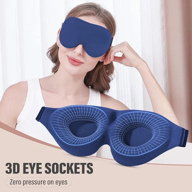 3D Night Sleep Eye Mask Breathable For Sleeping Super Soft Mask Block Out Light With Women Men Family For Travel & Home Use