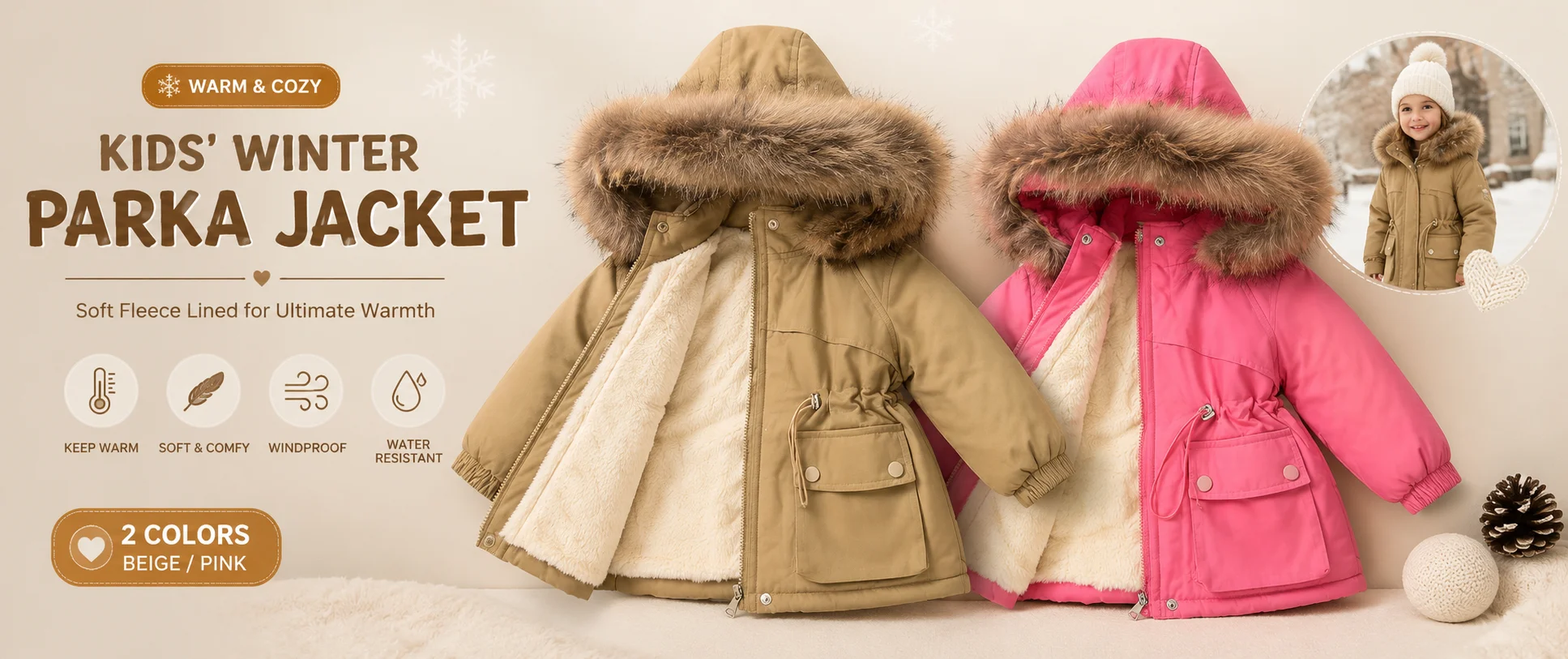 Winter Neue Koreanische Kinderkleidung Winddichte Gesteppte Jacke Kinder-Baumwollmantel 0-5 Jahre Alte Baby-Winterkleidung – Detail 1