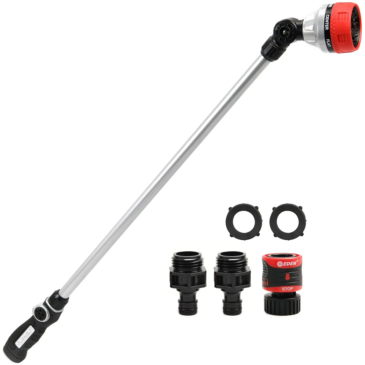 

Длинная металлическая садовая штанга с 7 режимами полива, управление большим пальцем, включает стартовый набор с быстрым подключением