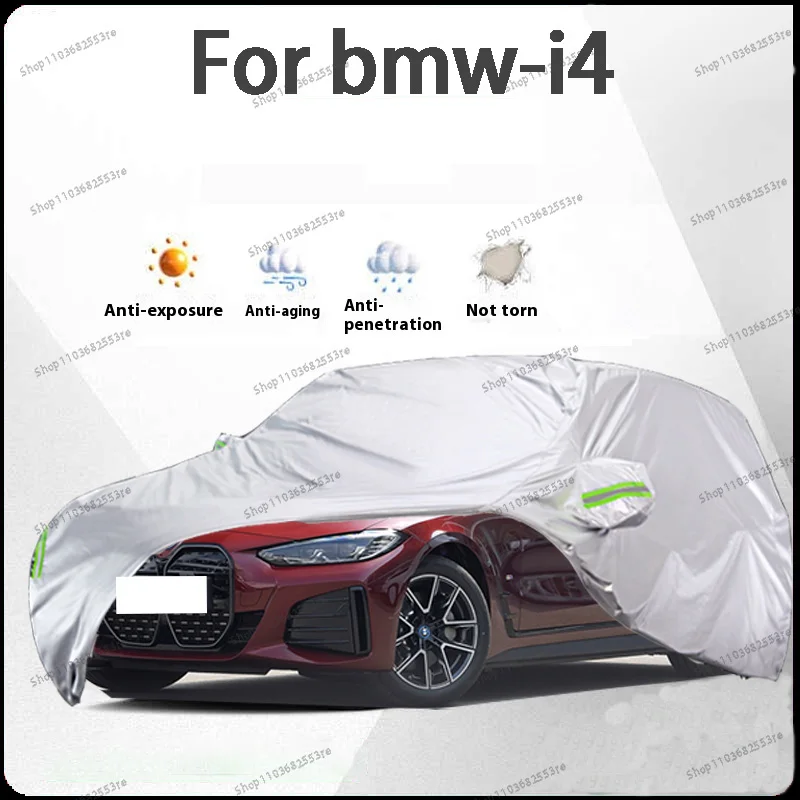 

For BMW i4 Fit Car Cover - Waterproof, Dustproof, Sunshade (UV), Snowproof | Silve Full Cover with All-Day Protection
