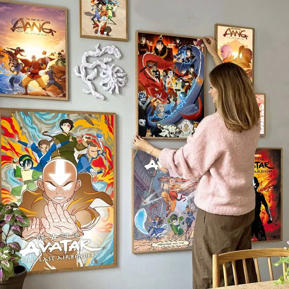A-Avatar The Last A-Airbender Movie Sticky Posters Retro Kraft Paper Sticker DIY Room Bar Cafe Aesthetic Art Wall Painting
