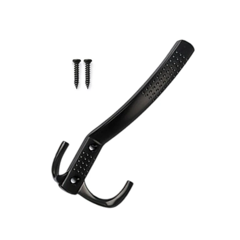 

652F Zincs Alloy Coat Hook Wall Mounted Towel Hanger Robe Hook Double Prong Hook Coat Hat Hanger Hardware Easy to Install