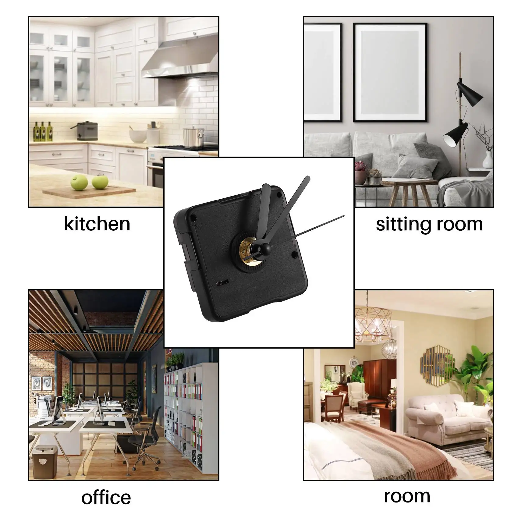 【خفض السعر!】حركة الساعة بأيدي قصيرة، أقصى سمك القرص 4/ 25 بوصة، إجمالي طول العمود 3/5 بوصة