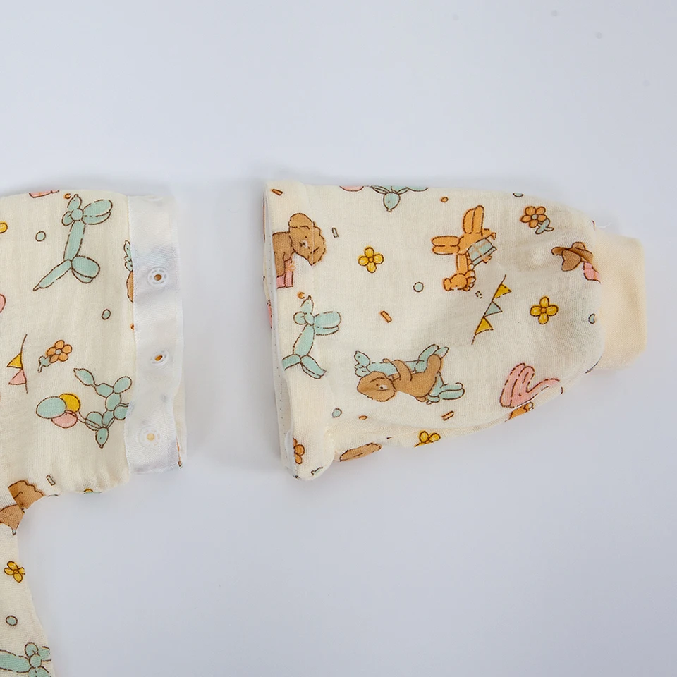 كيس نوم للأطفال بأكمام قابلة للإزالة من القطن الشاش الرقيق القابل للتنفس 3 طرق تصميم بسحاب لأكياس نوم الأطفال من عمر 0 إلى 24 شهرًا #4