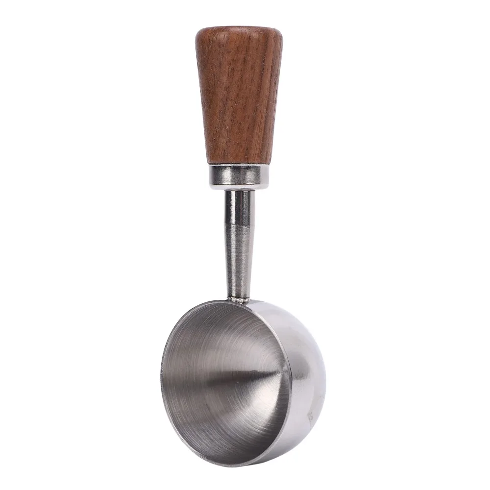 304 Stainless Steel Coffee Measuring Spoon Short Wooden Handle 15/30ML Capacity Kitchen Utensil Spoon Silver Color