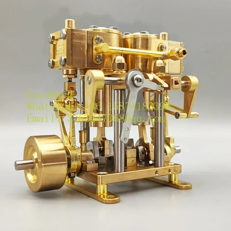 Double Cylinder Reciprocating Steam Engine Model for Laboratory Teaching Physics Experiment Hobby Collection