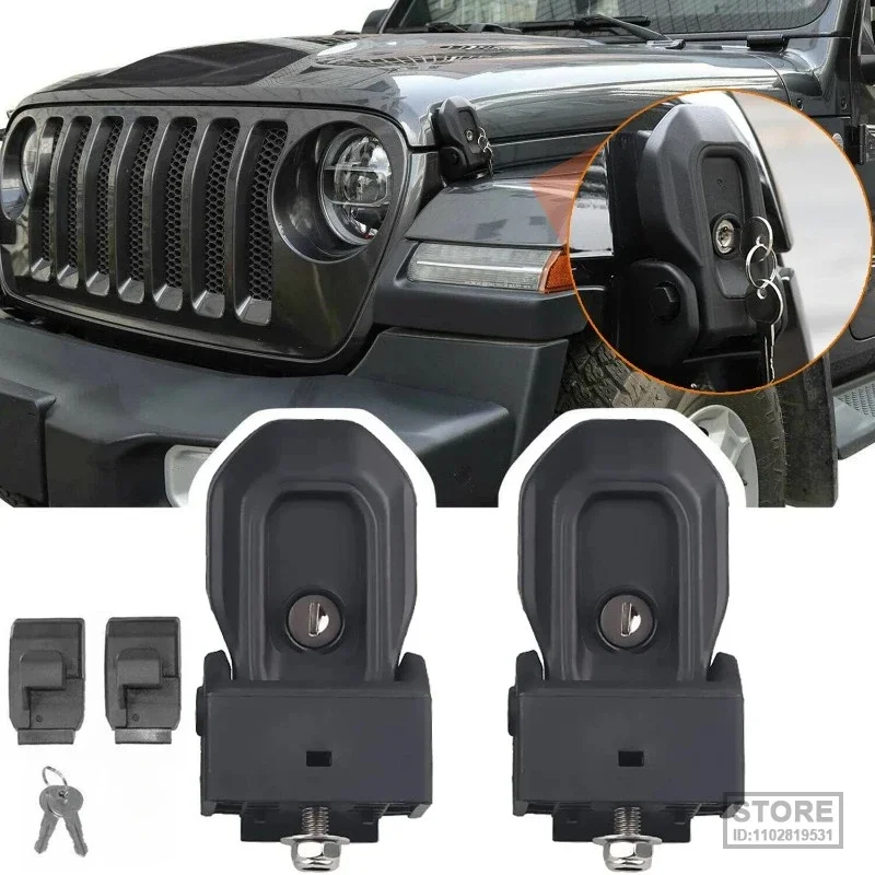 

Комплект защелки капота двигателя автомобиля с замком для ключа для Jeep Wrangler JL JLU Gladiator JT 4XE 2018-2023 внешние аксессуары