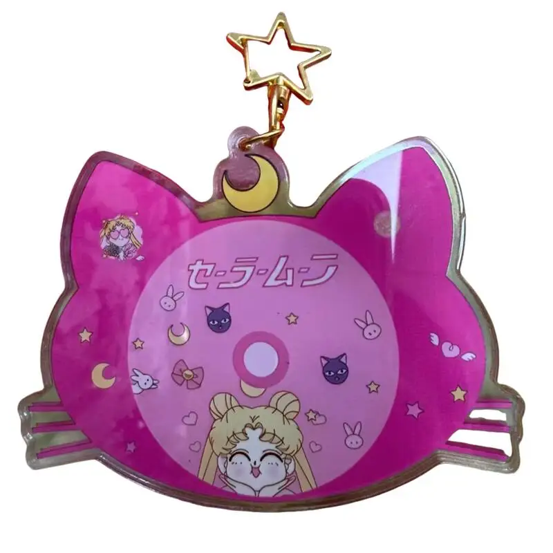Japanese Sailor Moon Anime Merchandise Creativity Cute Acrylic Rocking Fun Keychain Backpack Zipper Decoration Holiday Gift view 3