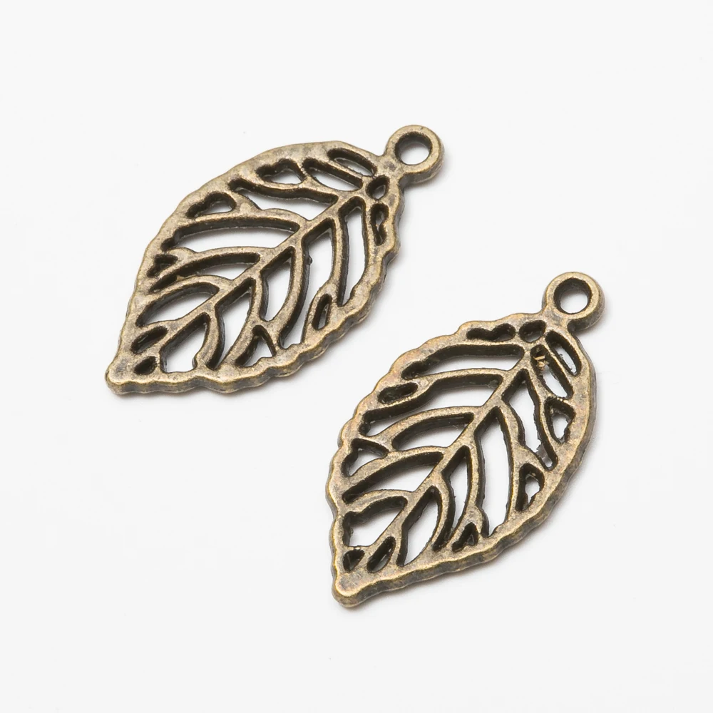 30 pieces (leaf) vintage zinc alloy charm metal pendant DIY jewelry discovery making accessories 1026