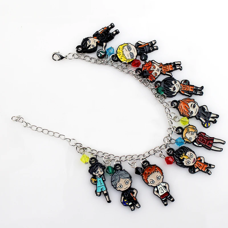 Anime Haikyuu Bracelet Hinata Shoyo Oikawa Tooru Kozume Kenma Tobio Kageyama Nishinoya Yuu Charms Bangle Jewelry ﻿