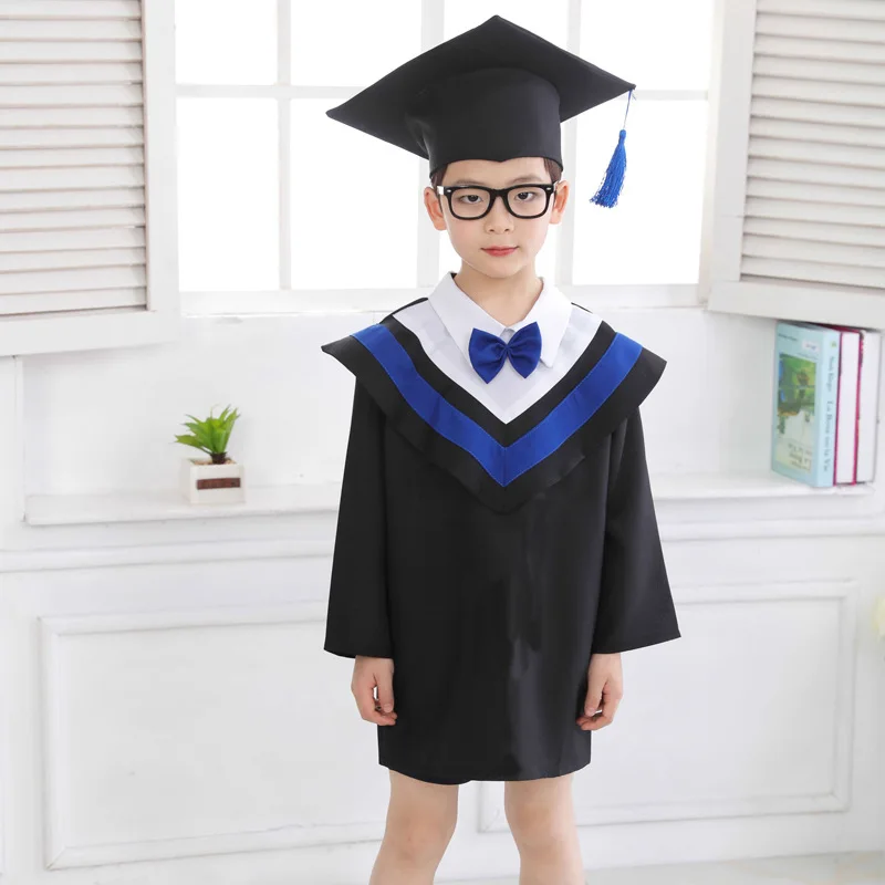 Kids Graduation Gown Bachelor Costumes for Boys Girls Children's Day Performance Dr. Clothing Graduated Bachelor Suits Dr. cap