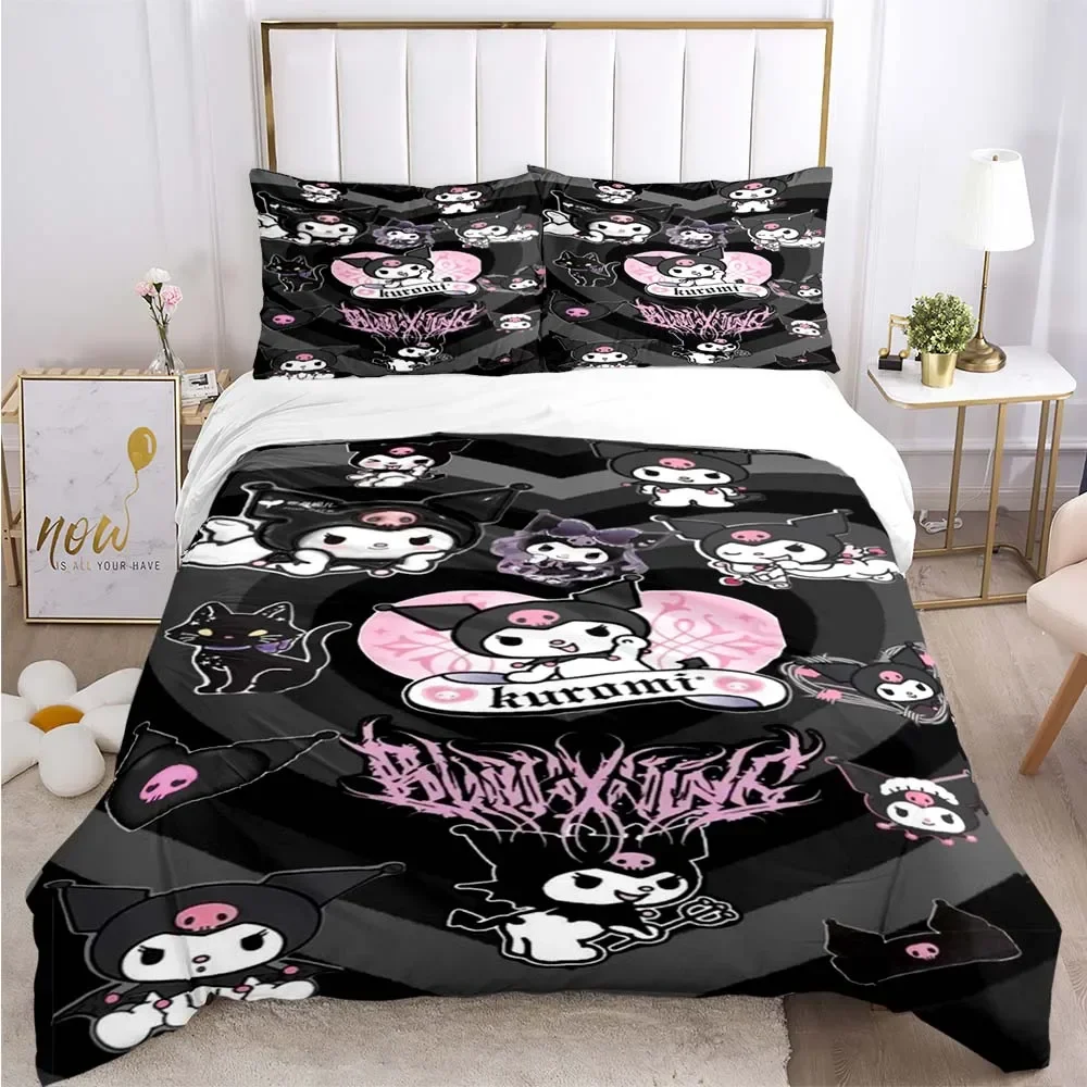 Cartoon Kuromis Pattern Quilt Cover Pillowcase Two or Three Piece Multi Size Duvet Cover Bedding Sets Christmas Gift